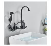 Bathroom Basin Faucet Matte Black Bronze Basin Faucet Bathroom Sink Faucet 360 Degree Waterfall Spout Mixer Faucet Wall(Matte Black)