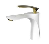 Bathroom Basin Faucets Gold Sink Mixer Tap Hot Cold Single Handle Deck Mounted Lavatory Crane Water Tap Rose Gold/Black(Light Green)