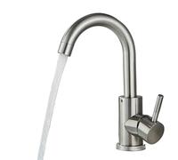 Bathroom Basin Mixer Matt Black/Brushed Nickel Range for Sinks Stainless Steel Hot and Cold Mixer Tap Accessories(Brushed Nickel A)