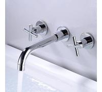 Bathroom Basin Mixer Tap Brabrass Tap Basin Mixer Tap Wall Mounted Basin Taps Chrome Concealed Bathroom Sink Faucet Dual Handles,Cross Handle
