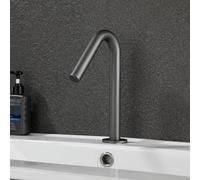 Bathroom Basin Mixer Tap Infrared Basin Tap Sensor Tap Hot and Cold Bathroom Taps Automatic Sensor Tap Bathroom Sink Mixer Tap Basin Battery Powered,Gun Gray,Low