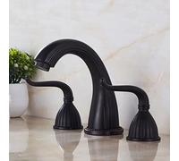 bathroom basin mixer tap retro black, hot and cold brass basin sink mixer tap, three-hole basin taps mixers bathroom sink tap, two handle bathroom mixer tap, a