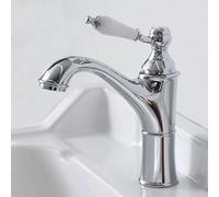 Bathroom Basin Mixer Tap Vintage Basin Mixer Tap 1 Hole, Bathroom Sink Mixer Tap Single Lever Basin Taps Hot and Cold Chrome