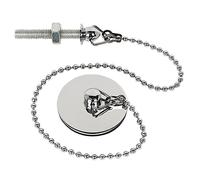 Bathroom Basin Plug & Chain in a Shiny Chrome Finish with a Stainless Steel Screw, 13"