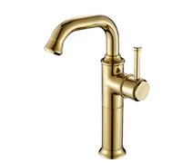 Bathroom Basin Tap - 360° Swivel Antique Brass Single Lever High Sink Mixer Faucet with Standard Hoses for Hot/Cold Water