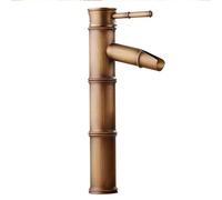 Bathroom Basin Taps Full Copper Faucet, Antique Face Wash, Bathroom Faucet, Hot and Cold Bamboo Bathroom Basin Faucet, High Bronze Color