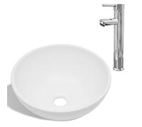 Bathroom Basin with Mixer Tap Ceramic White Cloakroom Sink Multi Models vidaXL