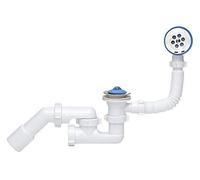 Bathroom Bath Bathtub Drain Waste P-Trap Set with Stainless Steel Strainer and Plug