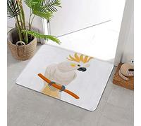 Bathroom Bath Mats 40x60cm,Bird Cockatoo Isolated Animals Wildlife Nature Exotic Parrot Tropical Amazing Fashion,Bath Rugs Non-Slip Super Absorbent Bathroom Mat for Shower, Living Room, Bedroom