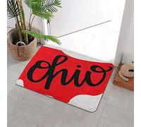 Bathroom Bath Mats 40x60cm,University Ohio State Outline and America Geogphy Hand,Bath Rugs Non-Slip Super Absorbent Bathroom Mat for Shower, Living Room, Bedroom