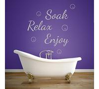 Bathroom Bath Relax Soak Enjoy Quote Wall Decorations Window Stickers Wall Decor Wall Stickers Wall Art Wall Decals Stickers Wall Decal Decals Mural Décor Diy Deco Removable Wall Decals Colorful Stickers