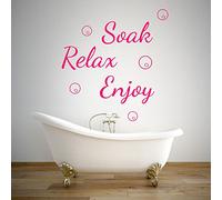 Bathroom Bath Relax Soak Enjoy Quote Wall Decorations Window Stickers Wall Decor Wall Stickers Wall Art Wall Decals Stickers Wall Decal Decals Mural Décor Diy Deco Removable Wall Decals Colorful Stickers