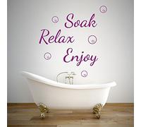 Bathroom Bath Relax Soak Enjoy Quote Wall Decorations Window Stickers Wall Decor Wall Stickers Wall Art Wall Decals Stickers Wall Decal Decals Mural Décor Diy Deco Removable Wall Decals Colorful Stickers