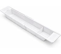 Thrink Adjustable Bathtub Caddy Tray - Extendable Anti-Slip Bath Rack with Rubber Handles, ABS Plastic Bath Organizer for Soaps, Shampoo & Toys, Universal Fit 57-86cm, Sink Dish Drainer & Bathroom