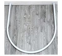 Bathroom Bathtub Corner Shower Curtain Rod Rack Wall Mounted U Shaped Metal Curtain Rod White 80x80 Decorative Bath Shower Rail Bar,White100x100cm