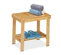 Bathroom bench Bamboo Shower Stool Rustic Footstool 150 kg 2.3 kg lightweight