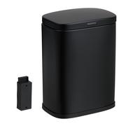 Relaxdays Wall-Mounted Bathroom Bin, 3 L, Soft-Close, Sanitary Waste Disposal, Metal, Square, for Dressing Table, Black, Plastic, Iron