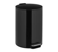 Relaxdays Pedal Bin, 12 Litre, Soft-Close, Removable Inner Container, Modern Kitchen Dustbin, Metal, Black, Iron
