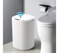 Bathroom Bin Motion Sensor Trash Can - 12L Automatic Garbage Can, Slim Plastic Smart Touchless Trash Can with Lid, Waterproof Intelligent Trash Bin for Bedroom Bathroom Toilet Kitchen Office (white)