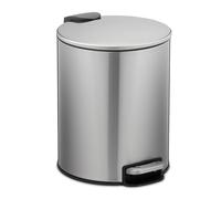 Bathroom bin Pedal Trash Can 5 Litres Bathroom Waste Bin Round Metal Bin