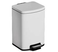 Bathroom Bin, Stainless Steel Pedal Bin Waste Bin,For Bathroom, Kitchen, And Office,With Lids, Slow Drop Closing Slim Rubbish Bin Pedal Waste Basket