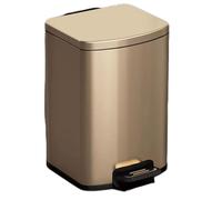 Bathroom Bin, Stainless Steel Pedal Bin Waste Bin With Lids, Slow Drop Closing Slim Rubbish Bin Pedal Waste Basket For Bathroom, Kitchen, And Office(Gold,15L)