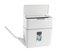 Bathroom Bin with Toilet Brush Holder 12L RV Trash Can Space-Saving Slim Trash Can White Wastebasket Garbage Bin with Press Top Lid for Kitchen