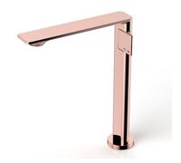 Bathroom Brass High Extra Long Spout Single Handle Single Hole Vessel Sink Bowl Mixer Tap Toilet Basin Mixer Tap Rose Gold