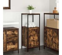 Bathroom Cabinet 3-Shelf Smoked Oak 36x35x95 cm Engineered Wood & Steel FlexDoor