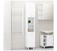 Bathroom Cabinet 30x30x179cm White Engineered Wood 2 Doors Multiple Shelves Slim
