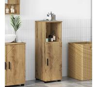 Bathroom cabinet 30x35x95 cm Artisan oak engineered wood 2-door slim storage box