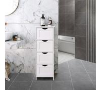Bathroom Cabinet 4 Drawer White Storage Cupboard Free Standing Unit Living Room