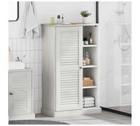 Bathroom Cabinet Antique White Solid Mango & Pine Wood 68x34x110cm Slim Storage