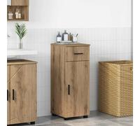 Bathroom cabinet Artisan oak 30x35x80cm engineered wood & metal legs drawer 2dr