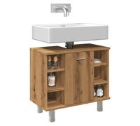 Bathroom Cabinet Artisan Oak 60x32x54cm Engineered Wood 2 Doors 4 Shelves Modern