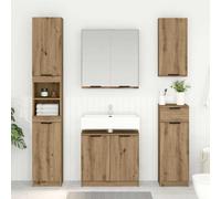 Bathroom cabinet Artisan oak 64.5x33.5x59cm Engineered Wood 2 Door Slim Storage