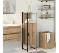 Bathroom Cabinet Bath Storage Cupboard Washroom Storage w/ Door & Compartments