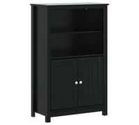 vidaXL Bathroom Cabinet BERG Black 69.5x34x110 cm Solid Wood Pine