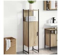 Bathroom Cabinet Beige Engineered Wood 33x33x120.5cm Slim Storage with 2 shelves