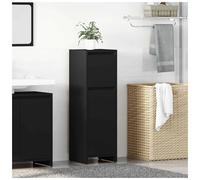 Bathroom cabinet Black 30x30x95cm Engineered Wood Drawer Flush Door for bathroom