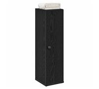 Bathroom Cabinet Black Engineered Wood 20.5x22x72 cm with Toilet Roll Holder UK