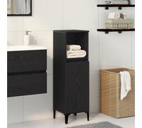 Bathroom Cabinet Black Oak 30x30x100 cm Engineered Wood Berkfield Home Black One Size