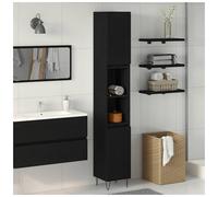 vidaXL Bathroom Cabinet Black Oak 30 x 30 x 190 cm Engineered Wood