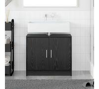 vidaXL Bathroom Cabinet Black Oak 63 x 29 x 55 cm Engineered wood