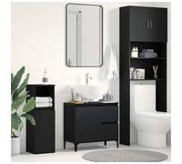 vidaXL Bathroom Cabinet Black Oak 65 x 33 x 60 cm Engineered Wood