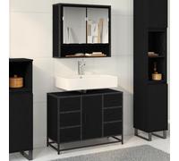 vidaXL Bathroom Cabinet Black Oak 80 x 33 x 60 cm Engineered Wood