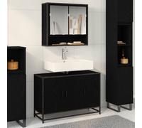vidaXL Bathroom Cabinet Black Oak 90 x 33 x 60 cm Engineered Wood
