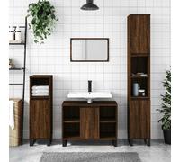 Bathroom Cabinet Brown Oak 80x33x60 cm Engineered Wood
