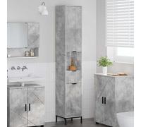 vidaXL Bathroom Cabinet with Drawer Concrete Grey 31.5 x 33 x 190 cm