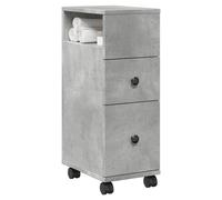 Bathroom Cabinet Concrete Grey 33x23x65cm Engineered Wood Wall-Mount 1 Drawer 3